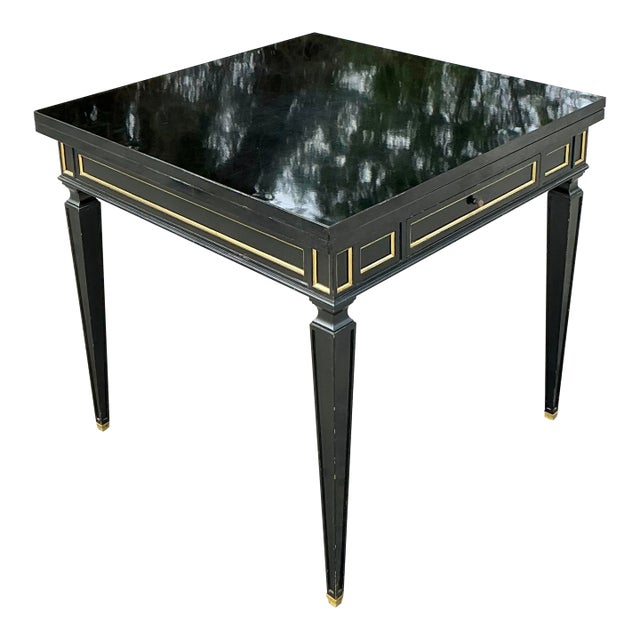 Vintage Regency Gilt Tipped Flip Top Game Table For Sale
