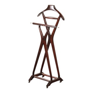 Italian Modern Fratelli Reguitti Sculptural Stained Mahogany X-Form Valet For Sale