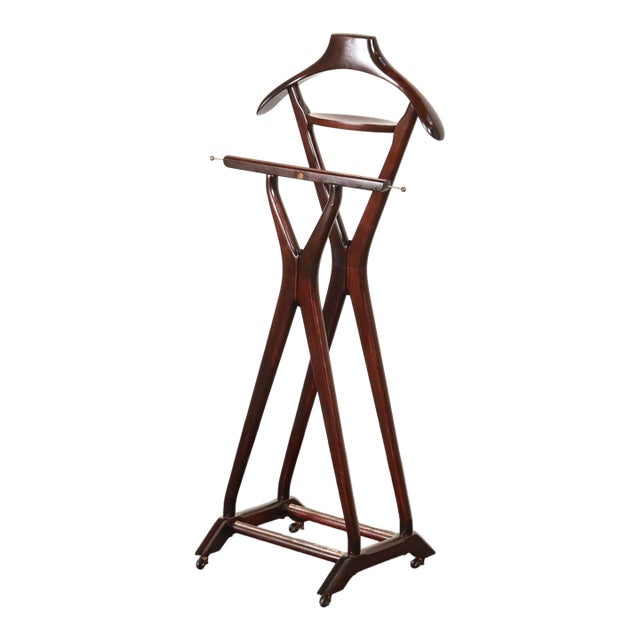 Italian Modern Fratelli Reguitti Sculptural Stained Mahogany X-Form Valet For Sale