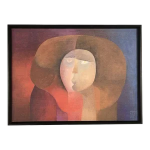 Alberto Valdés Abstract Figurative Portrait Canvas Board Print, Framed