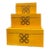 Asian Style Yellow Jewelry Boxes - Set of 3 For Sale