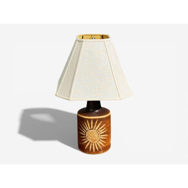 1960s Søholm Stentøj, Table Lamp, Brown Glazed Stoneware, Denmark, 1960s For Sale - Image 5 of 10