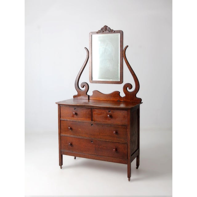 Antique Victorian Dresser With Beveled Mirror For Sale - Image 6 of 15