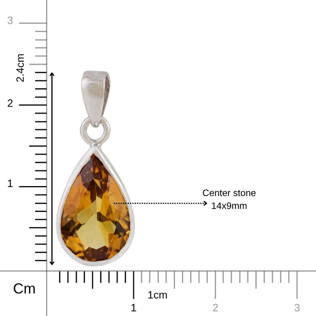 Metal Modern Citrine Gemstone Charm Pendant by Carat&her For Sale - Image 7 of 10