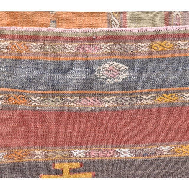 1970s Vintage Handmade Turkish Wool Multicolored Rug For Sale In San Francisco - Image 6 of 8