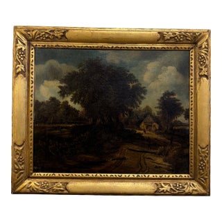 18th Century Oil on Canvas 'Road to the Farm' For Sale