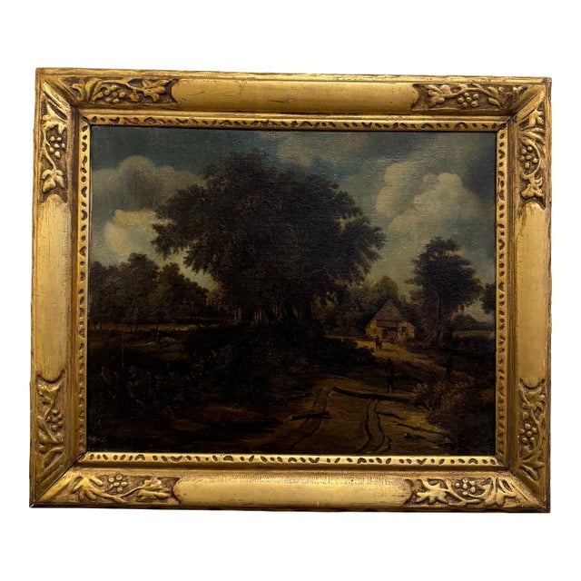 18th Century Oil on Canvas 'Road to the Farm' For Sale