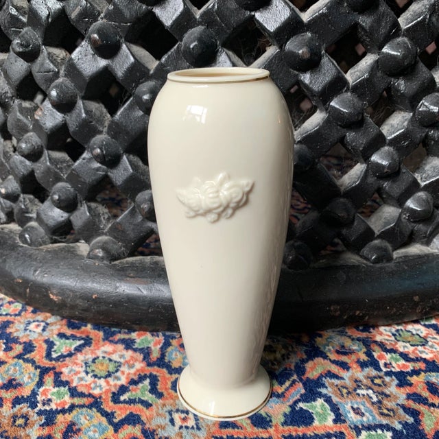 Classic, vintage, ivory porcelain vase from Lenox rosebud collection. Romantic and pretty and will look good in any space....