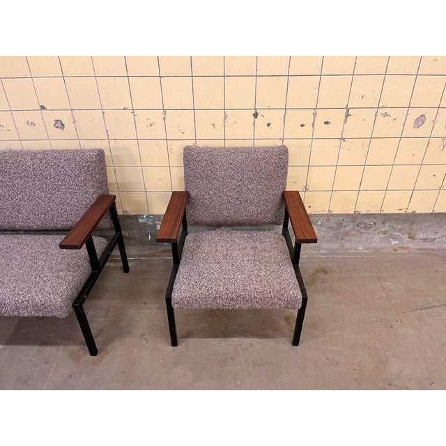 Black Belgian Sofas and Armchairs, 1960, Set of 3 For Sale - Image 8 of 9