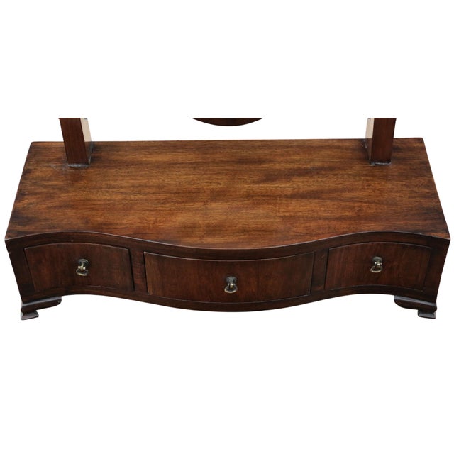 Antique Serpentine Shield-Shaped Mahogany Dressing Table Mirror, 19th Century For Sale - Image 9 of 10