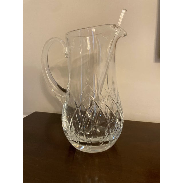Vintage Block crystal pitcher and stirrer. Gorgeous addition to any bar cart or party setup. In excellent vintage condition.