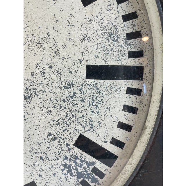 Vintage 1950s Oversized Siemens Metal Station Clock For Sale - Image 4 of 12