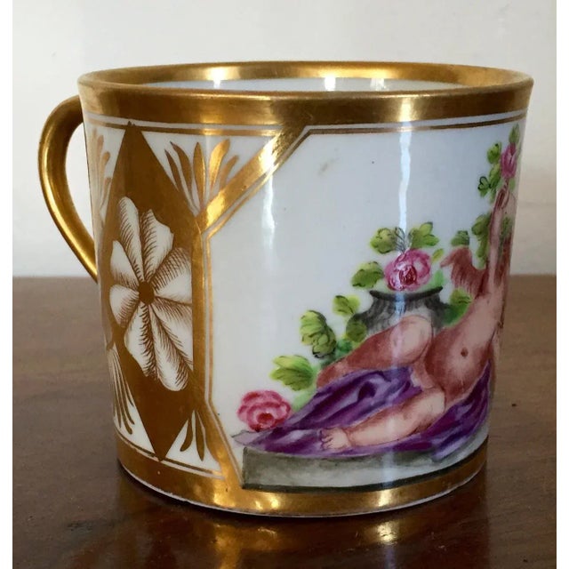 Traditional 1800-1810 French Empire Porcelain Coffee Cup For Sale - Image 3 of 11