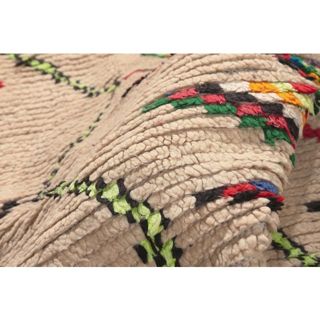 Vintage Azilal Boucherouite Moroccan Rug, 03'07 X 07'01 For Sale In Dallas - Image 6 of 10