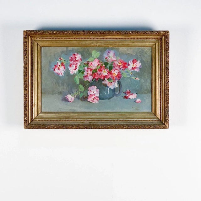 Pink Victorian American Still Life of Flowers For Sale - Image 8 of 8