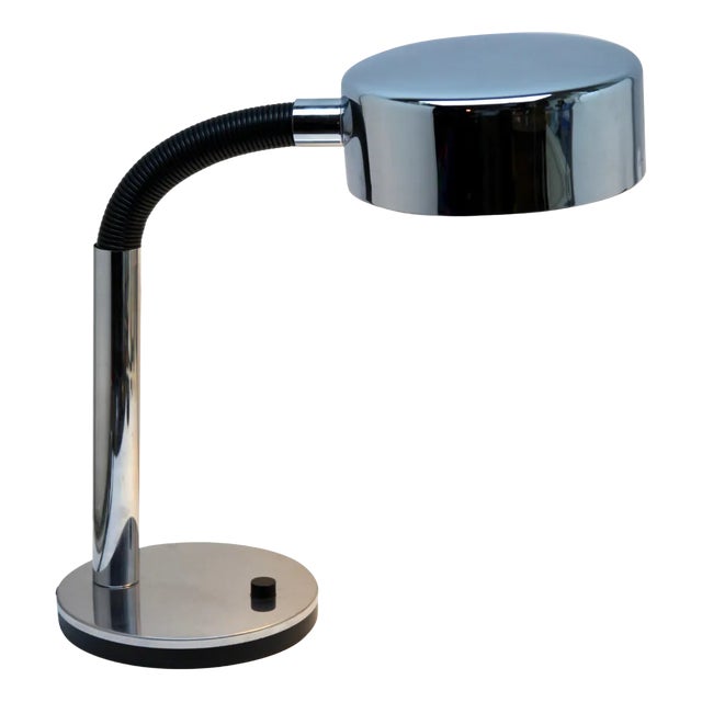 Large Black & Chrome Flex Desk Lamp from ADT Leuchten, Germany, 1960s For Sale