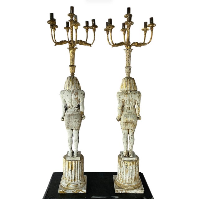 Monumental Egyptian Revival Giltwood Torchères, 19th Century, France For Sale - Image 10 of 14