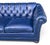 Vintage Chesterfield Navy Blue Tufted Leather Loveseat W/ Brass Trim For Sale - Image 4 of 16