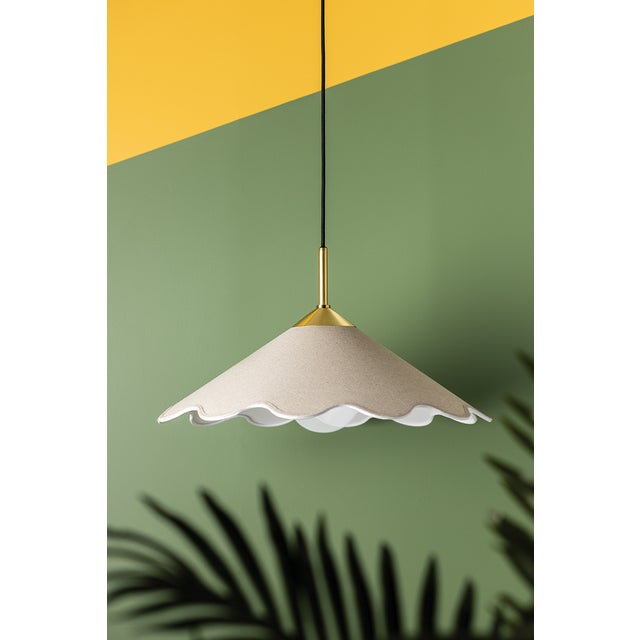 Mitzi Sodsai 20 in. 1 Light Pendant in Aged Brass Finish For Sale In New York - Image 6 of 10