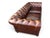 Wood Restoration Hardware Chesterfield Cognac Leather Sofa With Brass Nailhead & Casters For Sale - Image 7 of 18