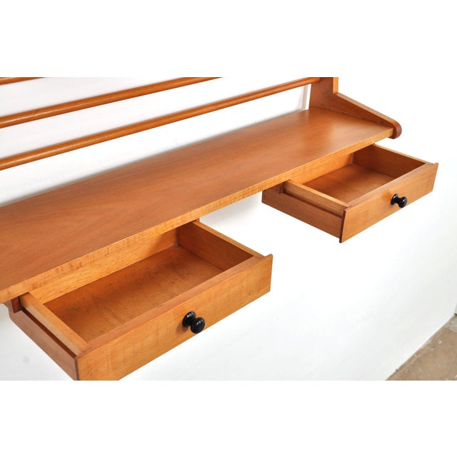 1950s Mid-Century Wall Rack in Beech, 1950s For Sale - Image 5 of 8