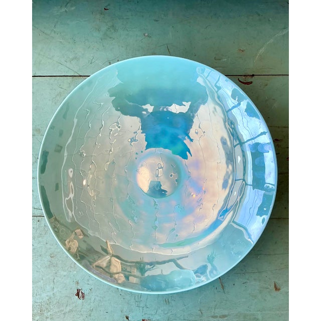 Vintage Murano Iridescent Centerpiece Bowl For Sale In West Palm - Image 6 of 12