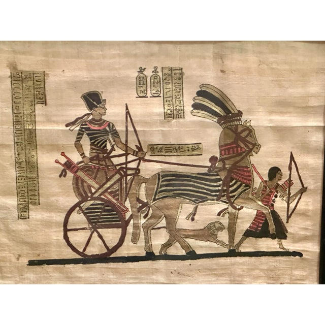Antique Egyption Hand Made Papyrus Painting For Sale - Image 4 of 4