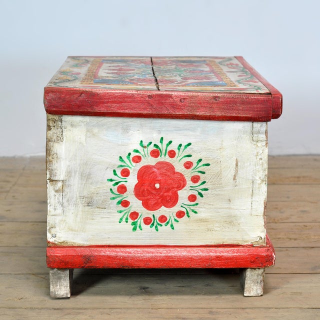 1930s Small Folk Art Chest, 1930s For Sale - Image 5 of 11