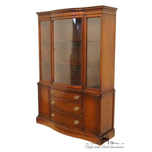 20th Century Traditional Bassett Furniture Old Shirley Collection Bow Front China Display