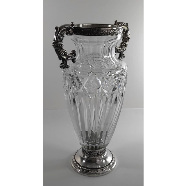Sterling Silver and Val Saint Lambert Glass Flower Vase For Sale - Image 6 of 7