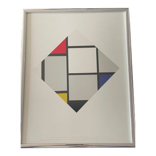 Piet Mondrian “Lozenge in Red, Yellow and Blue” Framed Museum Print For Sale