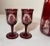 Glass Antique Cut to Clear Crystal Moser Czech Bohemian Etched Red Glass Decanter - Set of 3 For Sale - Image 7 of 12