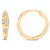 Contemporary 10K Yellow Gold 1/5 Cttw Lab Grown Diamond Three Stone Huggie Hoop Earrings For Sale - Image 3 of 5