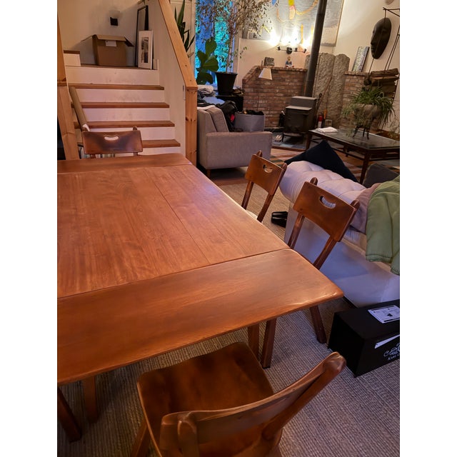 Vintage Mid-Century Cushman Colonial Creations Cantilever Leaf Extension Dining Table & Set of 6 Chairs For Sale - Image 10 of 11