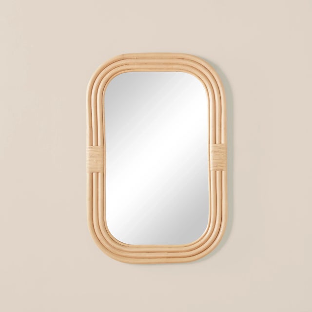 Brown Pelicano Rattan Rectangular Mirror For Sale - Image 8 of 8