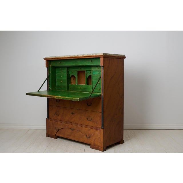 Wood Antique Swedish Empire Country Secretary For Sale - Image 7 of 14