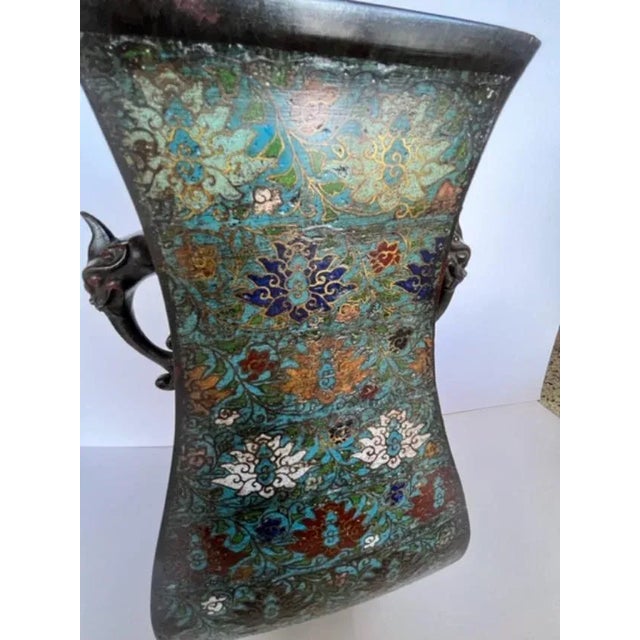 Antique Ming Dynasty Cloisonne Vase For Sale - Image 9 of 12
