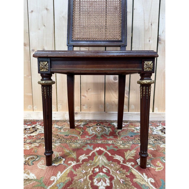 Antique Louis XVI Style Chairs in Mahogany and Gilt Bronze, 1890s, Set of 8 For Sale - Image 6 of 10