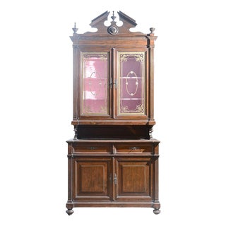 Two-Part Fir Credenza, Italy, Late 1800s For Sale