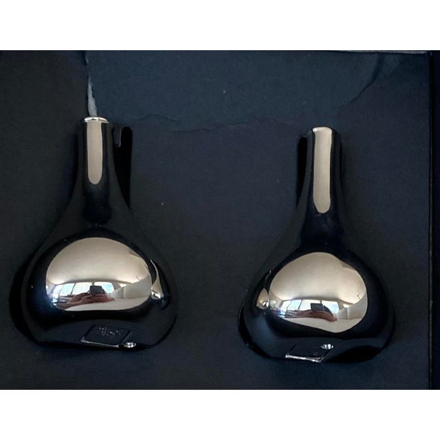 Dansk Nickel Plated Onion Tear Drop Shaped Tiny Taper Candle Holders