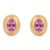 18k Solid Yellow Gold Pink Sapphire Studs Earrings - a Pair For Sale