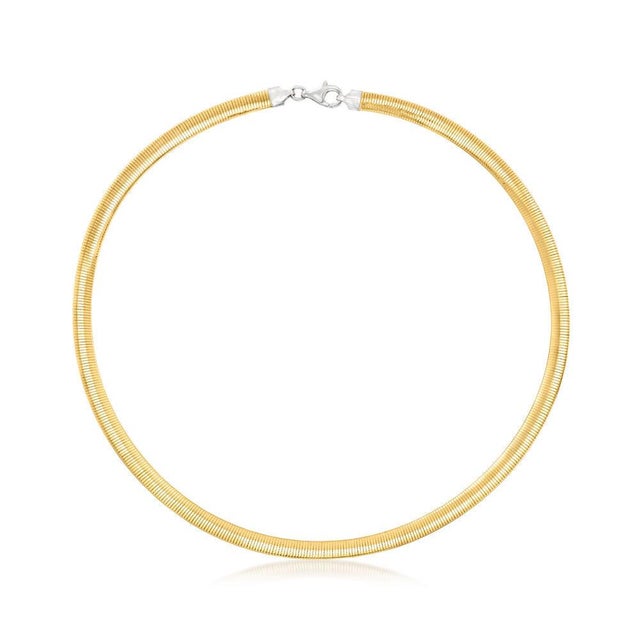 14k Yellow and White Gold 5mm Reversible Omega Necklace 16mm, 29.15g