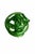 A striking green glass knot sculpture featuring an intricate, continuous loop design crafted from translucent emerald-...