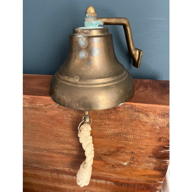 Metal Vintage Brass Ship’s Bell For Sale - Image 7 of 8