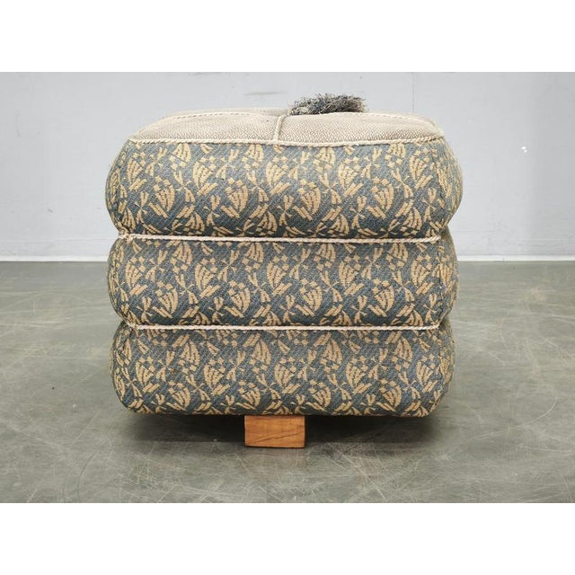 1930s Art Deco Czech Upholstered Walnut Ottoman, 1930s For Sale - Image 5 of 14