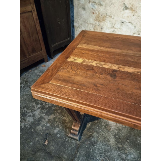 Vintage French Arts & Crafts Style Oak Table, 1930s For Sale - Image 9 of 18