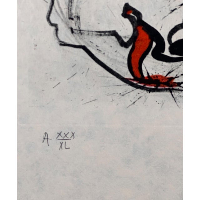 1970s Dali Memories of Surrealism Angel of Dada Hand Sign Number Etching Surreal Art For Sale - Image 4 of 6