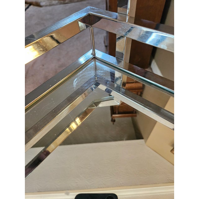 Metal Vintage Chrome Bar Cart For Sale - Image 7 of 11