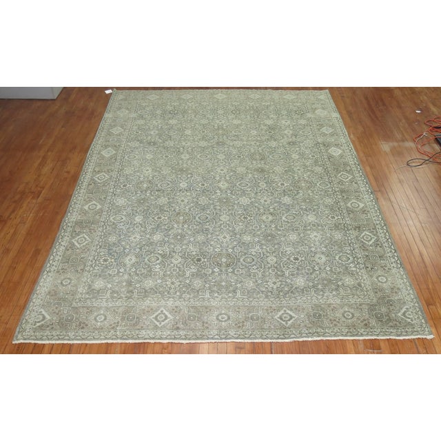 Gray Antique Persian Tabriz - 9' x 12'8" For Sale - Image 8 of 18