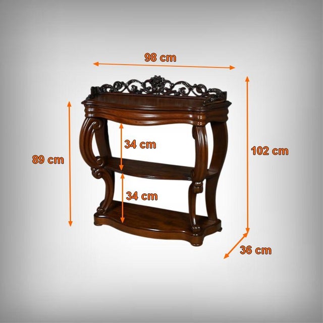 Napoleon III Mahogany Console Table, Late 19th Century For Sale - Image 18 of 18